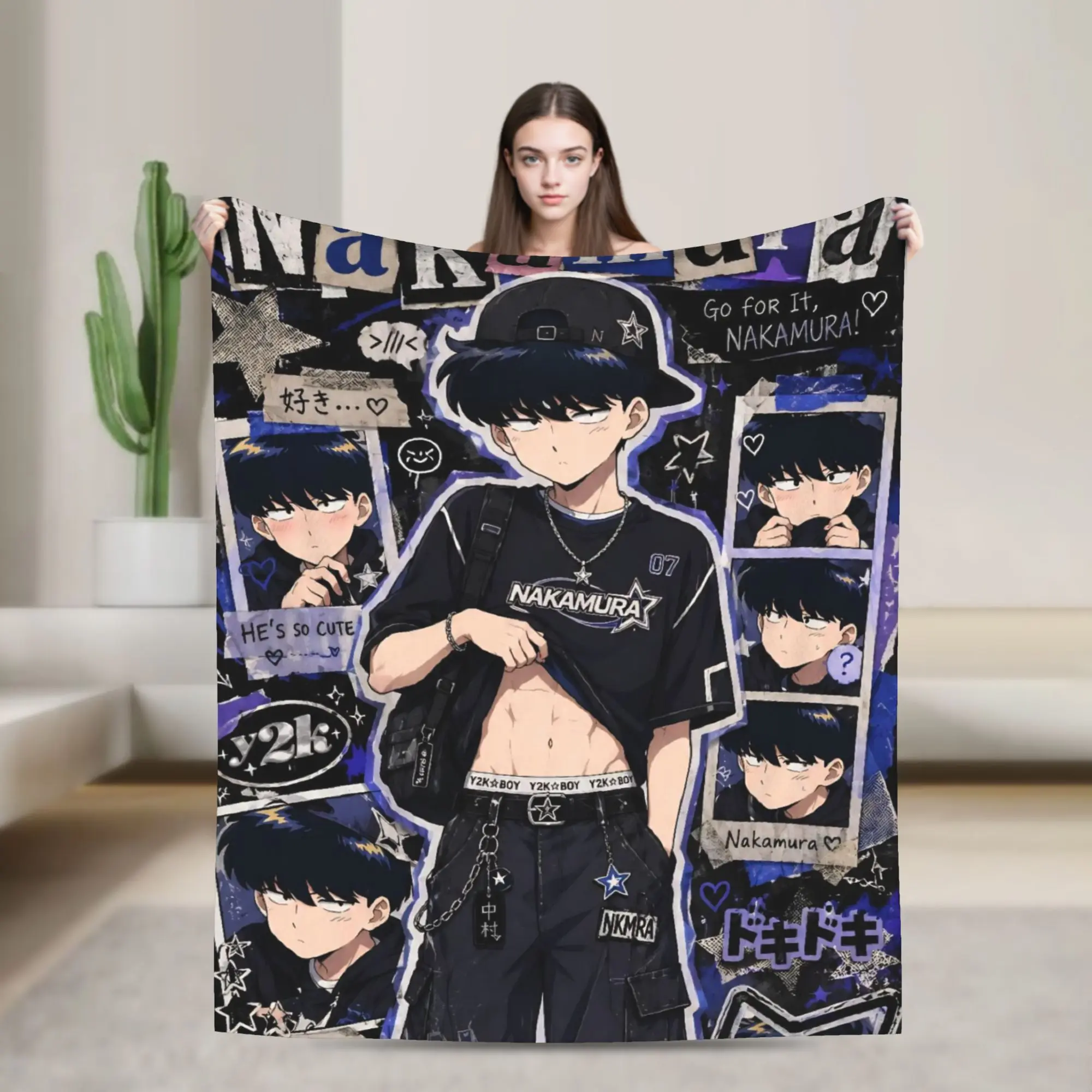 Go For It Nakamura Anime Velvet Throw Blankets  Blanket for Bedding Couch Soft Bedroom Quilt