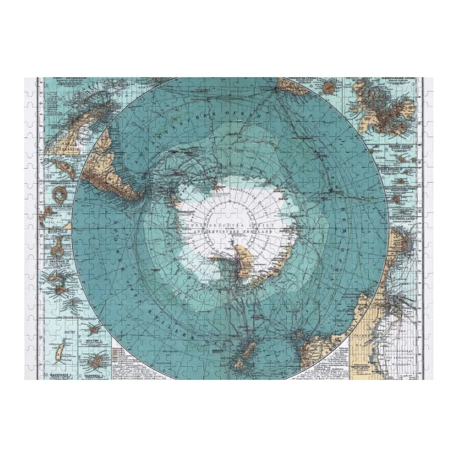 

Vintage Antarctica Map Jigsaw Puzzle Personalized Personalize Puzzle