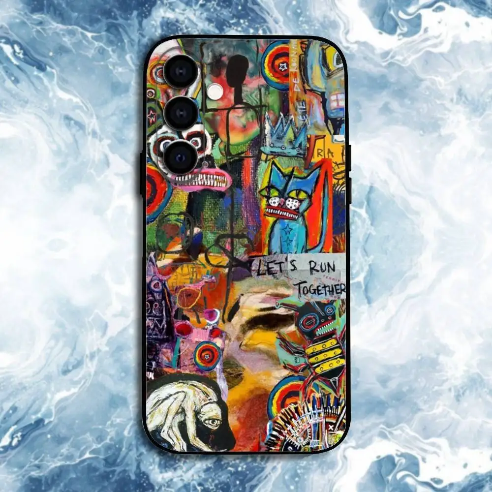 เคสโทรศัพท์ J-Jean-M-Michel B-BasquiatS สำหรับ Samsung Galaxy A73,A72,A71,A70,A53,A52,A51,อื่นๆ เคสสีดำนุ่ม