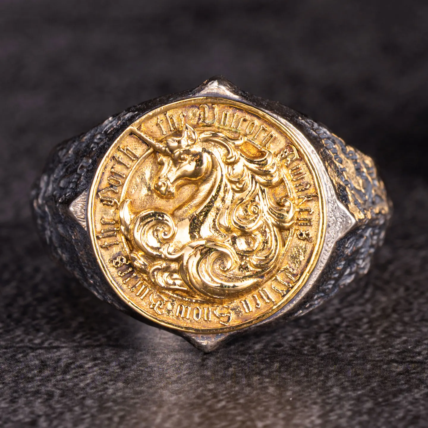 

Horse the Unicorn Awakens Silver Ring Fashion Sacred Horn of the North Index Ring Jewelry