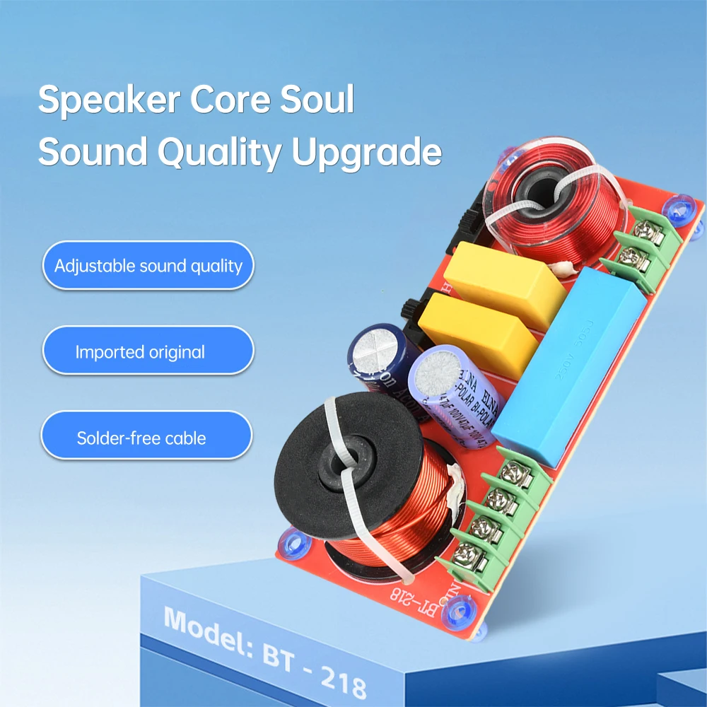 

150W HiFi Bookshelf Frequency Divider Adjustable 2-Way High Bass Crossover Support For 70Hz-20kHz DIY Speaker Modification