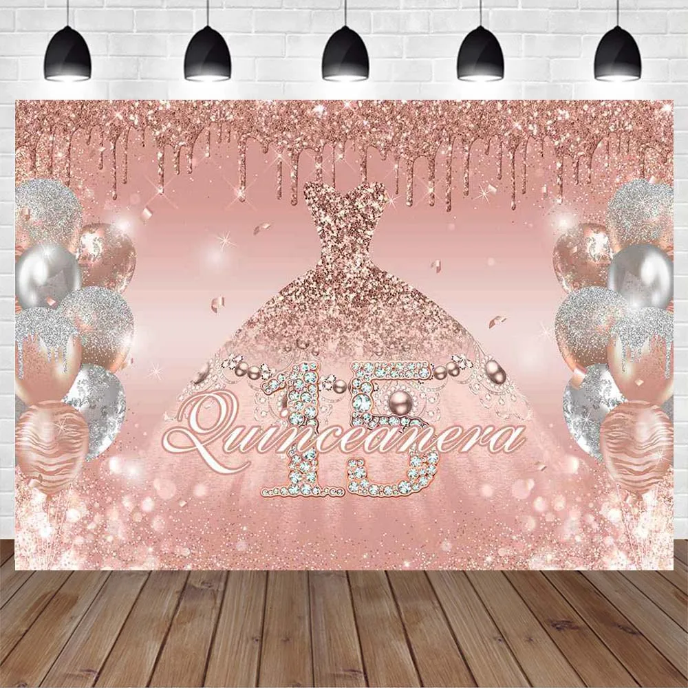 Mocsicka Quinceanera Girl 15th Birthday Party Photo Background Decor Princess Dresses High Heel Backdrops for Photography Studio