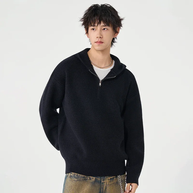 

Men Outdoor Sports Versatile Windproof Breathable Hooded Pullover Comfortable Casual Hoodie Versatile Leisure Warm Knit Sweater