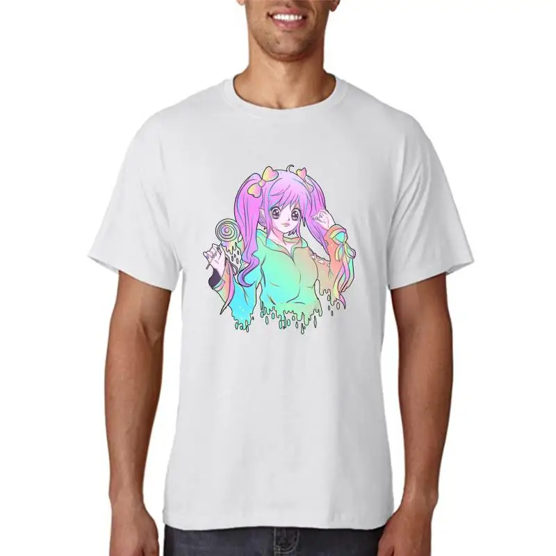 Retro Anime Pastel Girl Character Manga Gift Black T-Shirt M-Xxxl Hot Summer Casual Tee Shirt