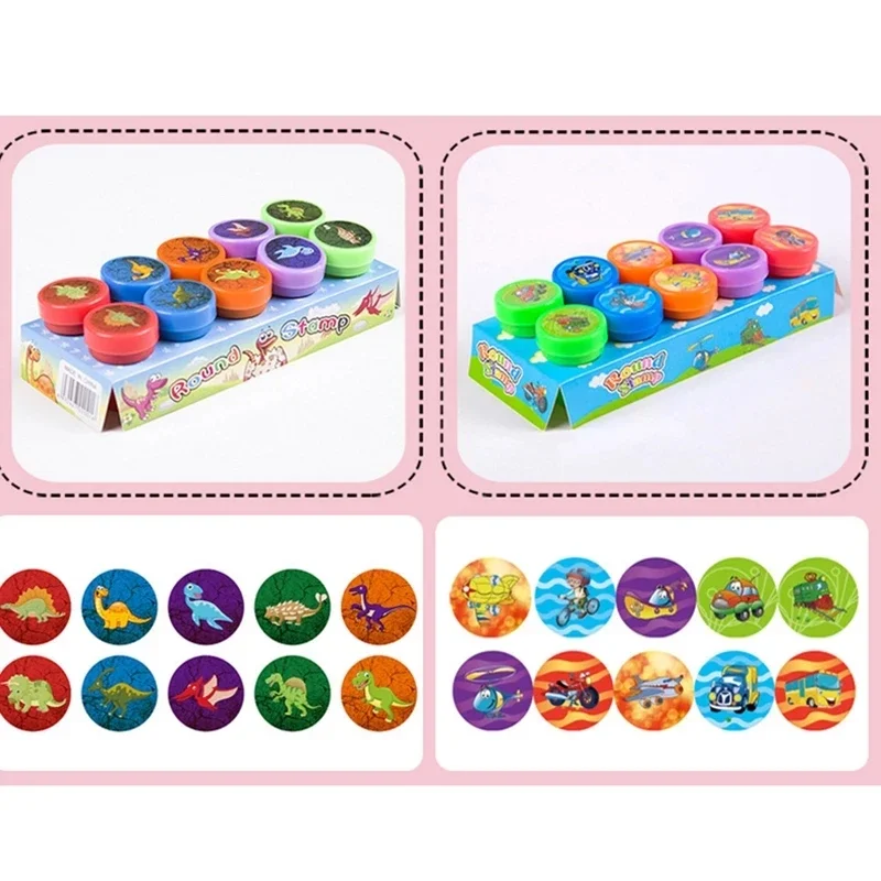 10pcs DIY Children cute seal animals Montessori early educational cognitive stamps kindergarten rewards Assorted Stamps for kids