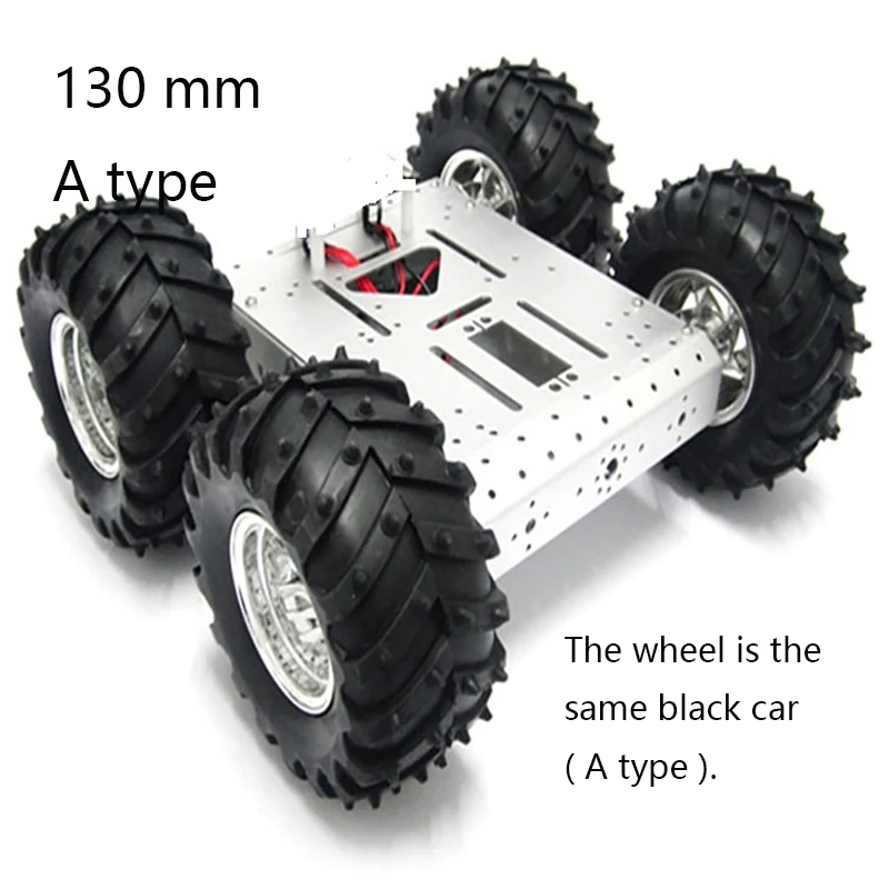 4WD RC سيارة هيكل السيارة المعدنية مع 130 مللي متر الدفة عجلة موتور تيار مباشر على الطرق الوعرة خزان مشروع سيارة روبوت لاردوينو للبرمجة لتقوم بها بنفسك عدة
