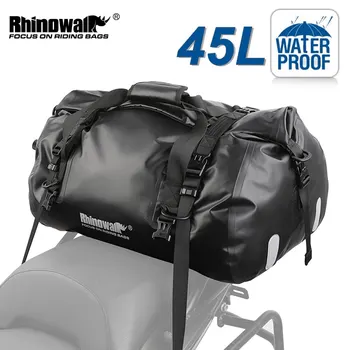 Rhinowalk motorcycle bag 45L waterproof PVC tail saddle bag durable dry luggage outdoor bag motorcycle rear seat bag accessories