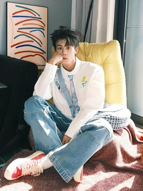 

Мужская рубашка с ручной росписью, повседневная, с длинным рукавом, летняя, тонкая, в стиле Clean Haome Design, для колледжа, мужская рубашка-жакет