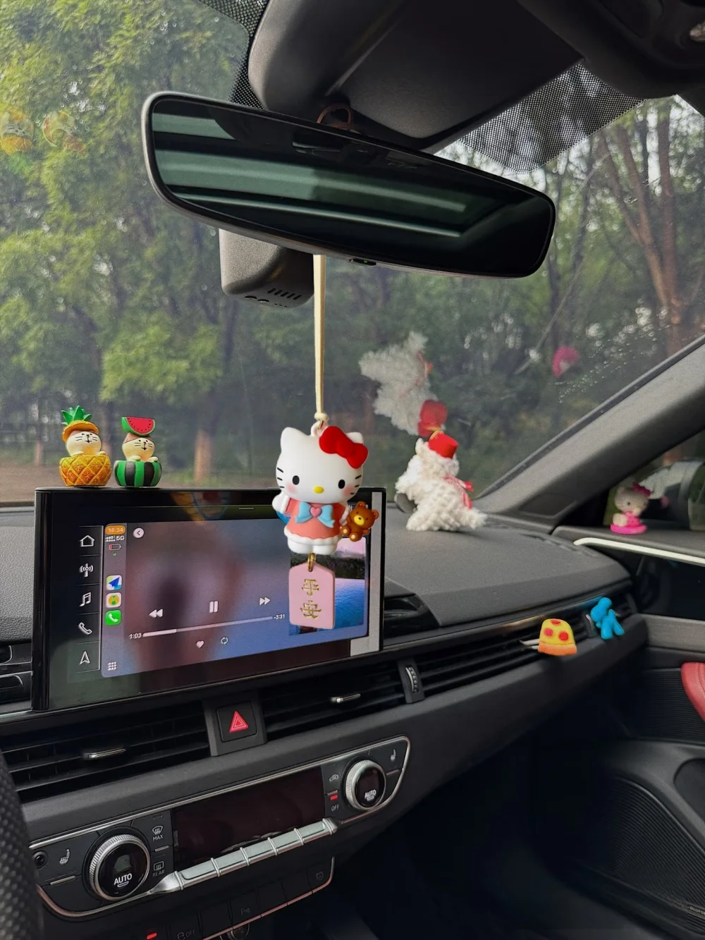 2025 Neuer Miniso Rosa Cartoon Niedlicher Hello Kitty Auto-Rückspiegel-Anhänger Auto-Innendekoration Anhänger Niedlicher Taschenanhänger – Detail 6