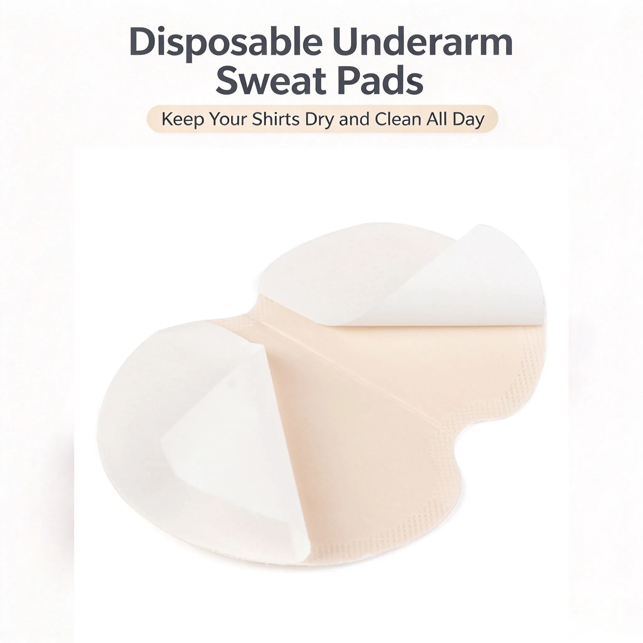 100Pcs / 200Pcs Individually Wrapped Nude Armpit Sweat Patches Disposable Invisible Underarm Sweat Shields for Shirt Protection