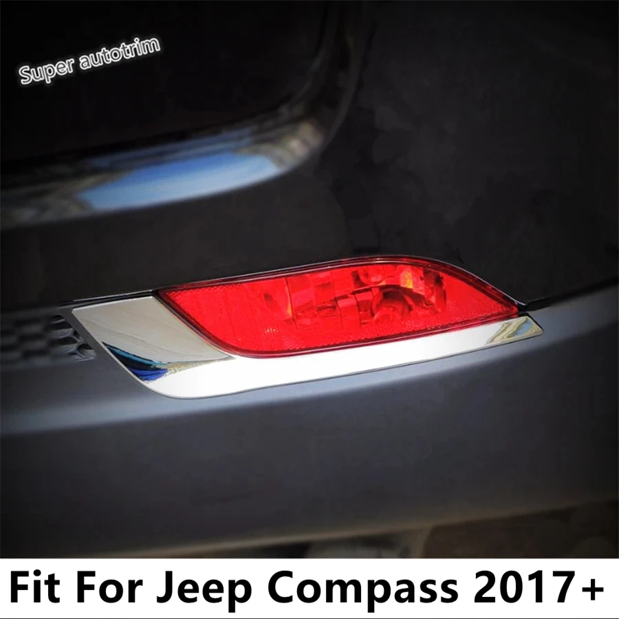 

Rear Tail Fog Light Lamp Eyelid Eyebrow Strip Decoration Cover Trim For Jeep Compass 2017 - 2020 ABS Chrome Accessories Exterior