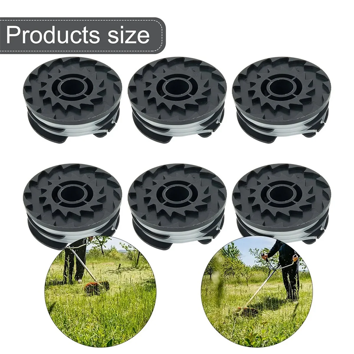 

TFBC 6Pcs Thread Spools for LIDL/ Cordless Grass Trimmer PRTA 20-Li A1 B2 C3 String Garden Tool Replacement Part