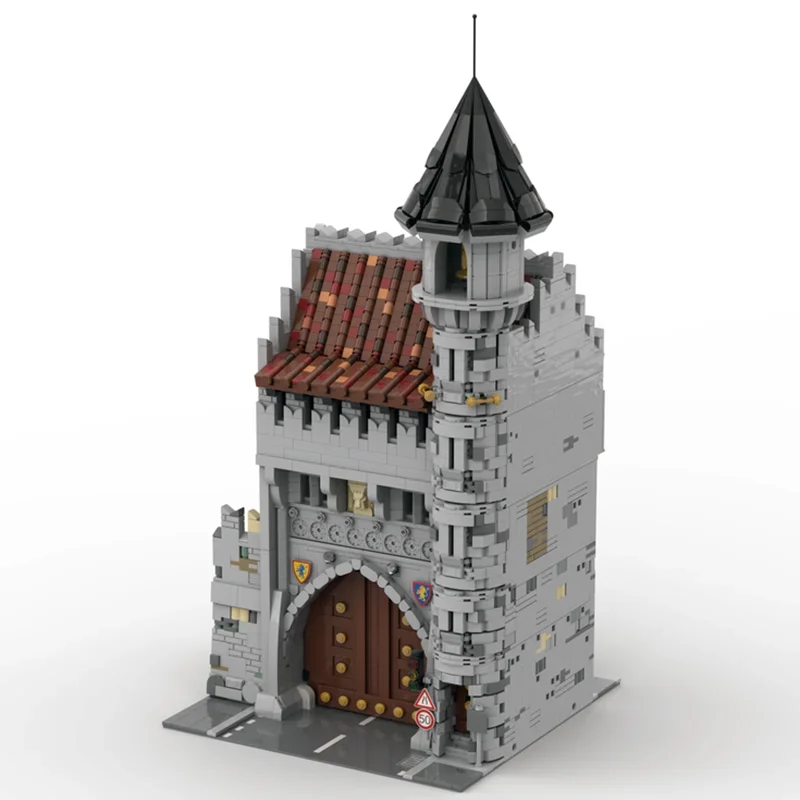 Medieval Castle Model Moc Building Bricks Medieval Driveway Door Technology Modular Blocks Gifts Christmas Toys DIY Set Assembly