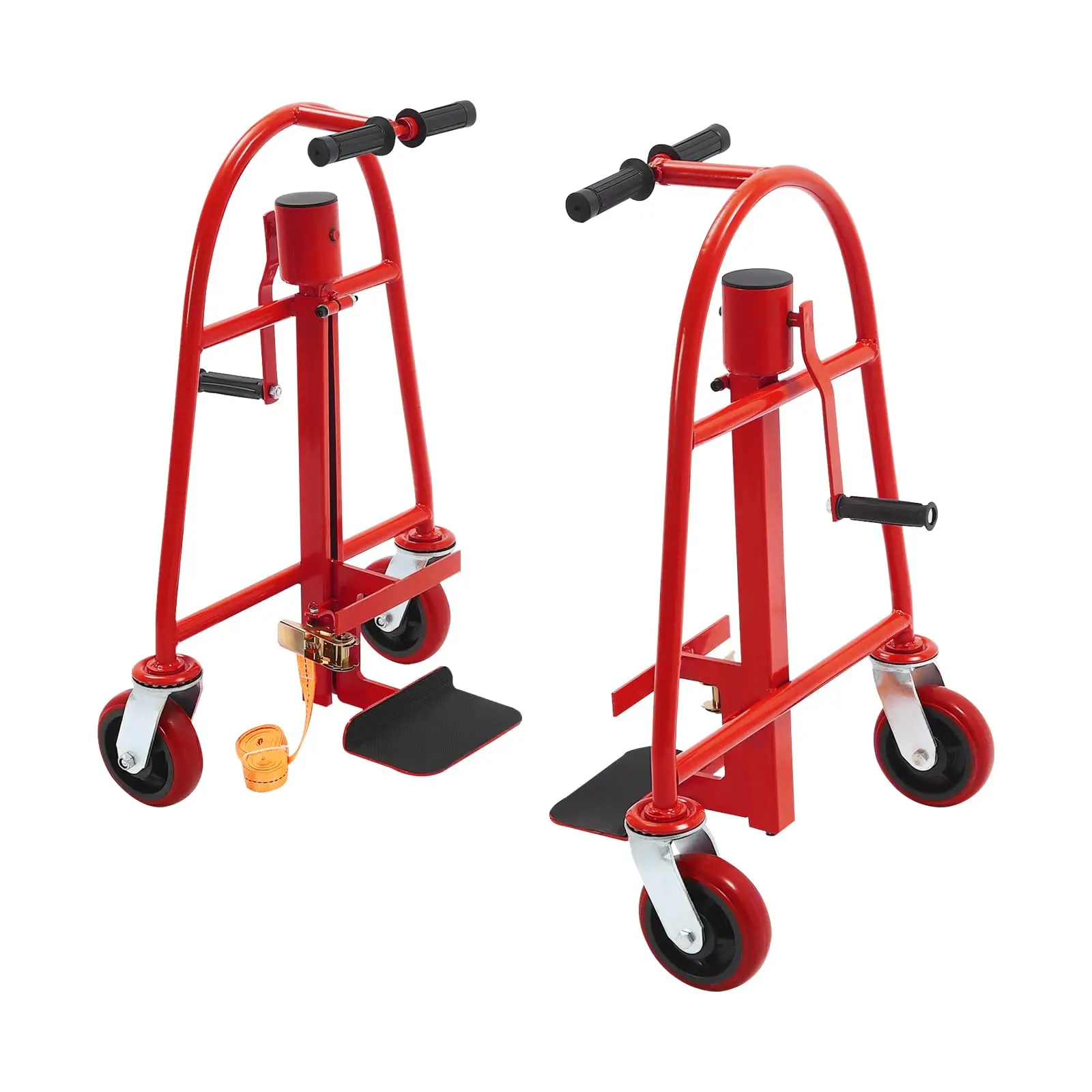 Movedor manual de móveis e caixa com capacidade de carga de 1320 libras (conjunto de 2), altura de elevação de 12", dolly móvel resistente para mover máquinas (re