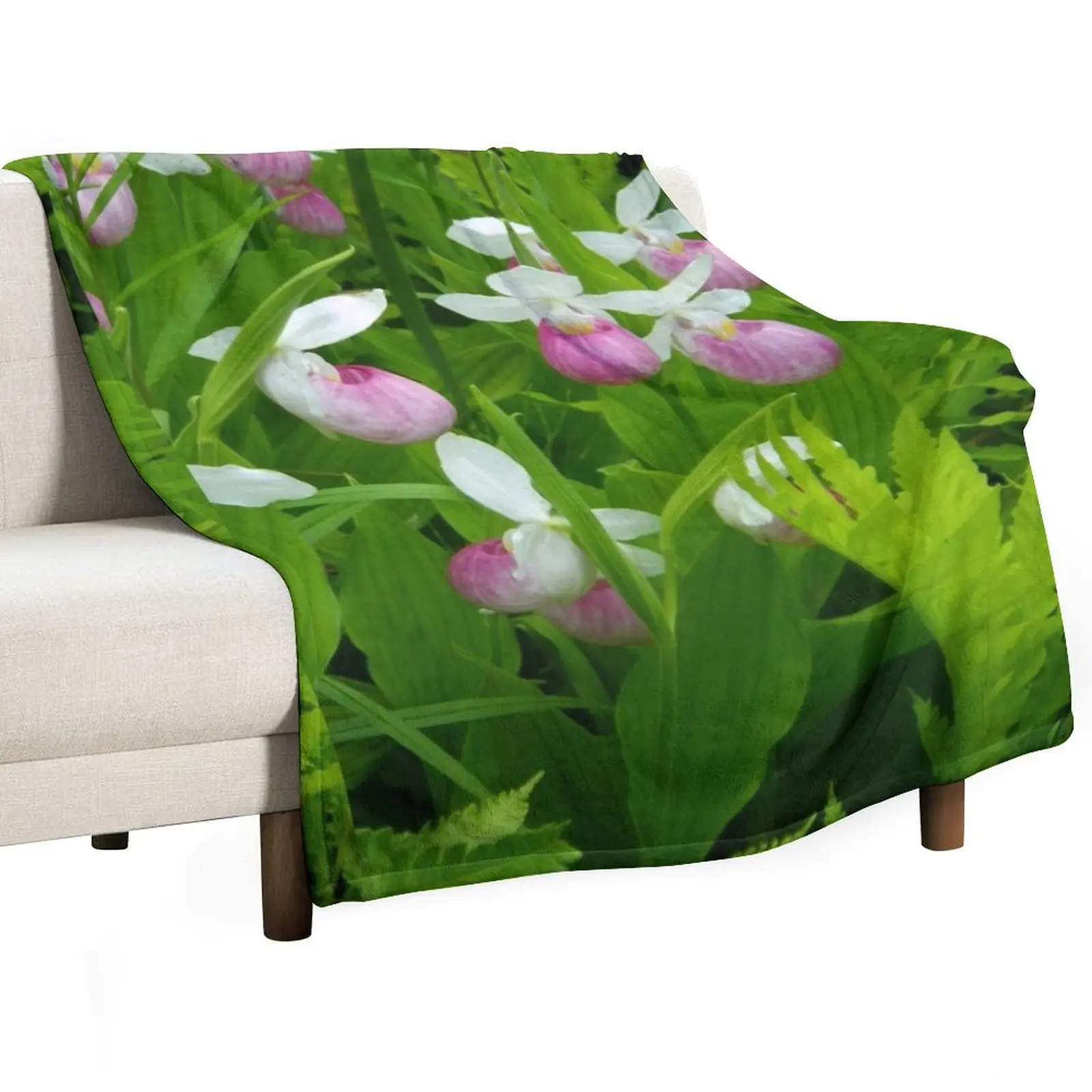 

Showy Lady's Slipper Throw Blanket Furrys warm for winter Blankets