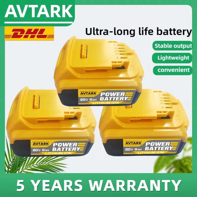 For DeWalt Li ion Battery 20V 6Ah  DCB203 Replacement18v 20Volt Max Lithium Ion Batteries DCB206 DCB205 DCB204 DCB200Power Tools