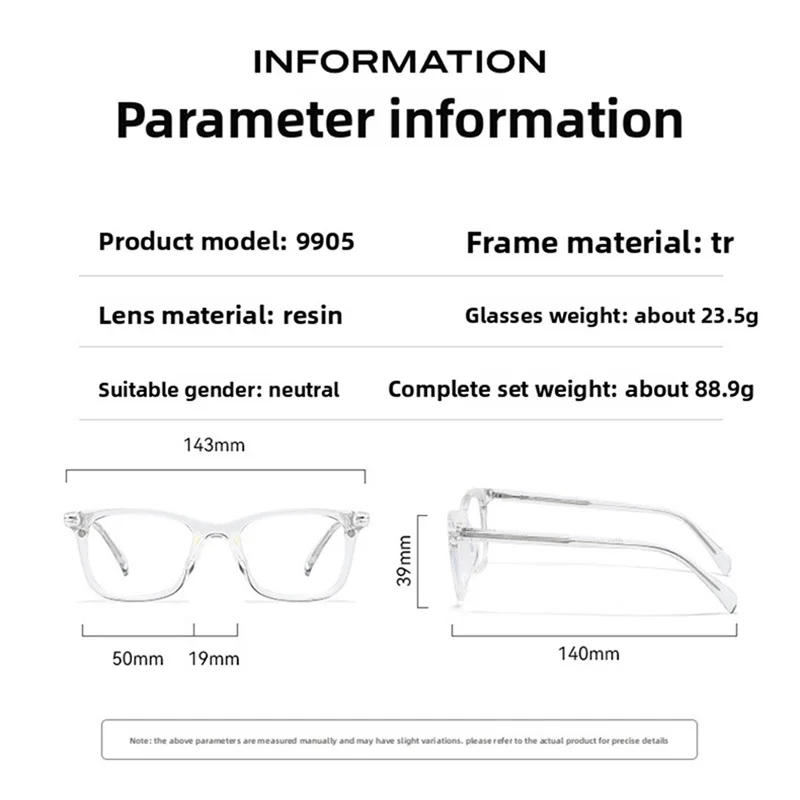 1 Frame+5 Clips Myopia Sunglasses Clip Magnet Plug-In Mirror Leg Style Glasses Custom Optical Eyewear TR Frame -0.5 to-10