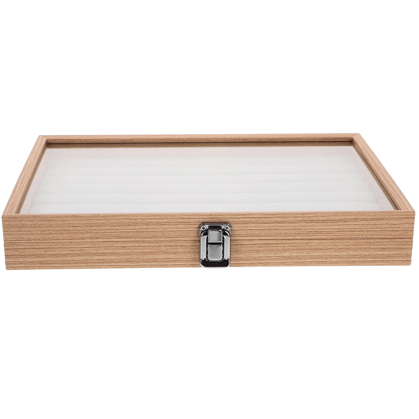 

Jewelry Organizer Case Storage Display Earrings Necklaces Rings Bracelets Desktop Box Glass Lid Dustproof Portable Jewelry