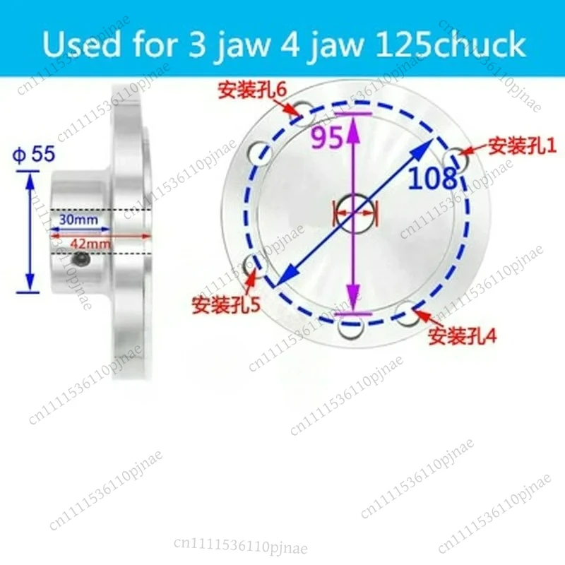 12mm-24 Hole Flange Coupling Motor Guide Shaft Coupler Connector  K11 / K12 / K72-80/100/125 Three Jaw Four Chuck view 6