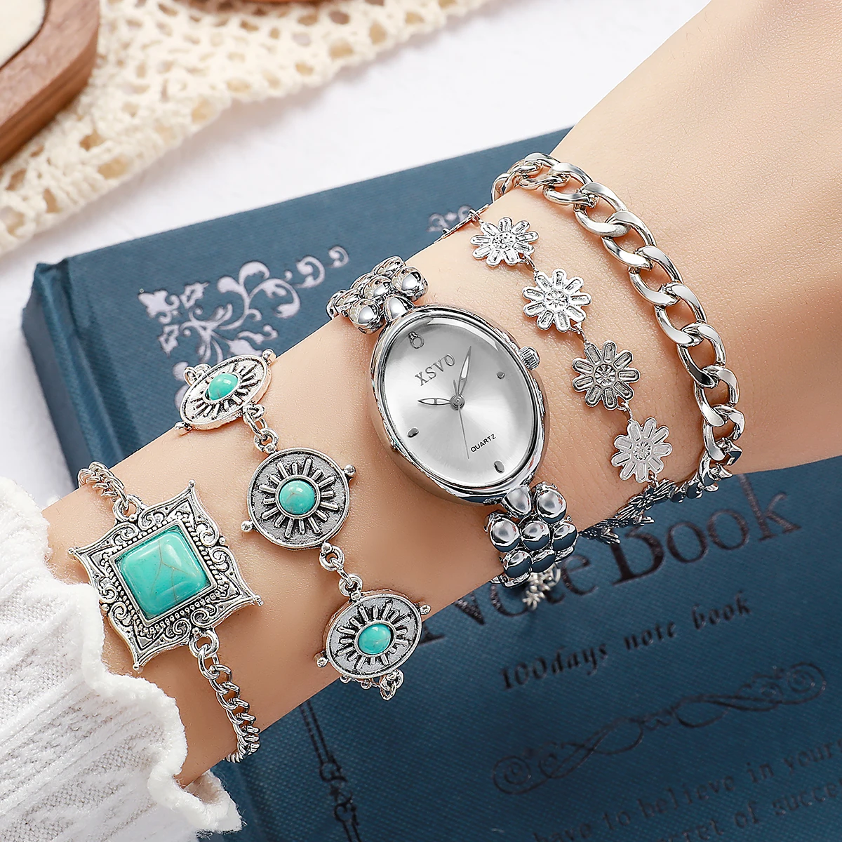 Boho Turquoise Silv…