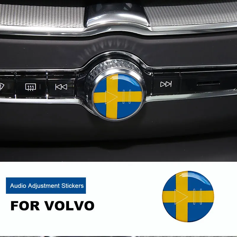 Auto-Türgriff Multimedia-Dekorationsknopf-Aufkleber für Volvo S60 S90 XC40 XC60 XC90 V60 V90 C40 Zentralsteuerung DIY – Detail 2
