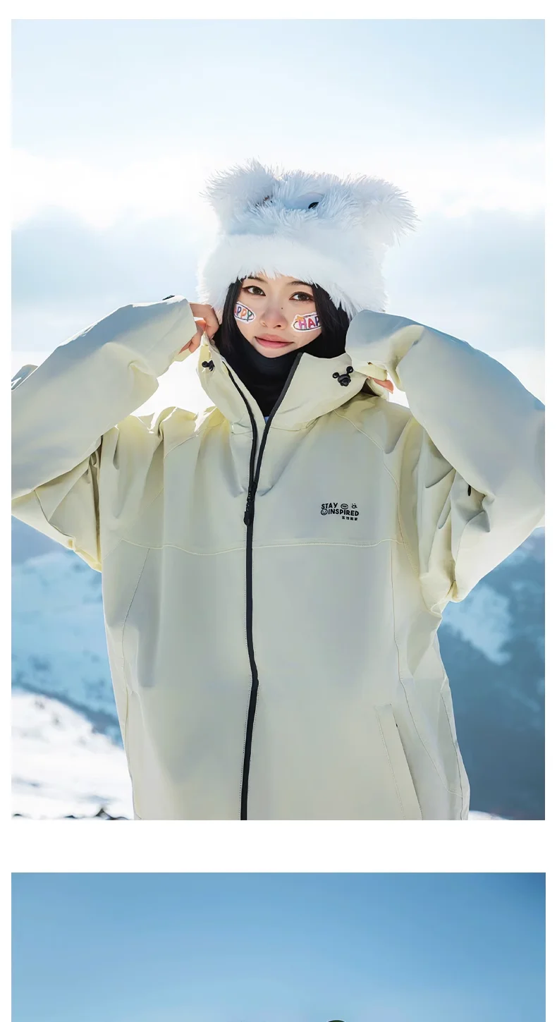 John Snow 2025 Neuer Unisex Ski-Anzug für Einzel- und Doppelbretter, Locker Geschnittener Wasserdichter Wärmehaltender Skianzug mit Skihose und Skijacke – Detail 33
