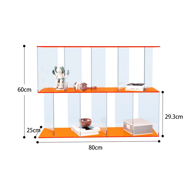 Simple acrylic transparent inclined creative shelf floor rack installation-free light luxury light luxury bookshelf