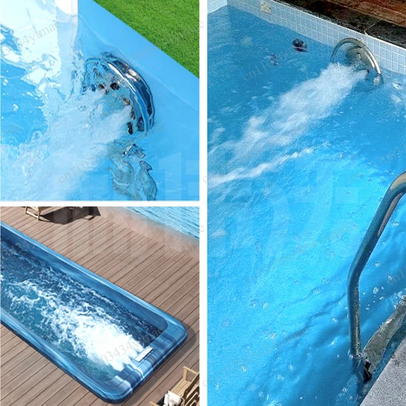 Equipo de entrenamiento de contracorriente para piscinas, máquina de surf de acero inoxidable con rociador grande y bomba de agua.