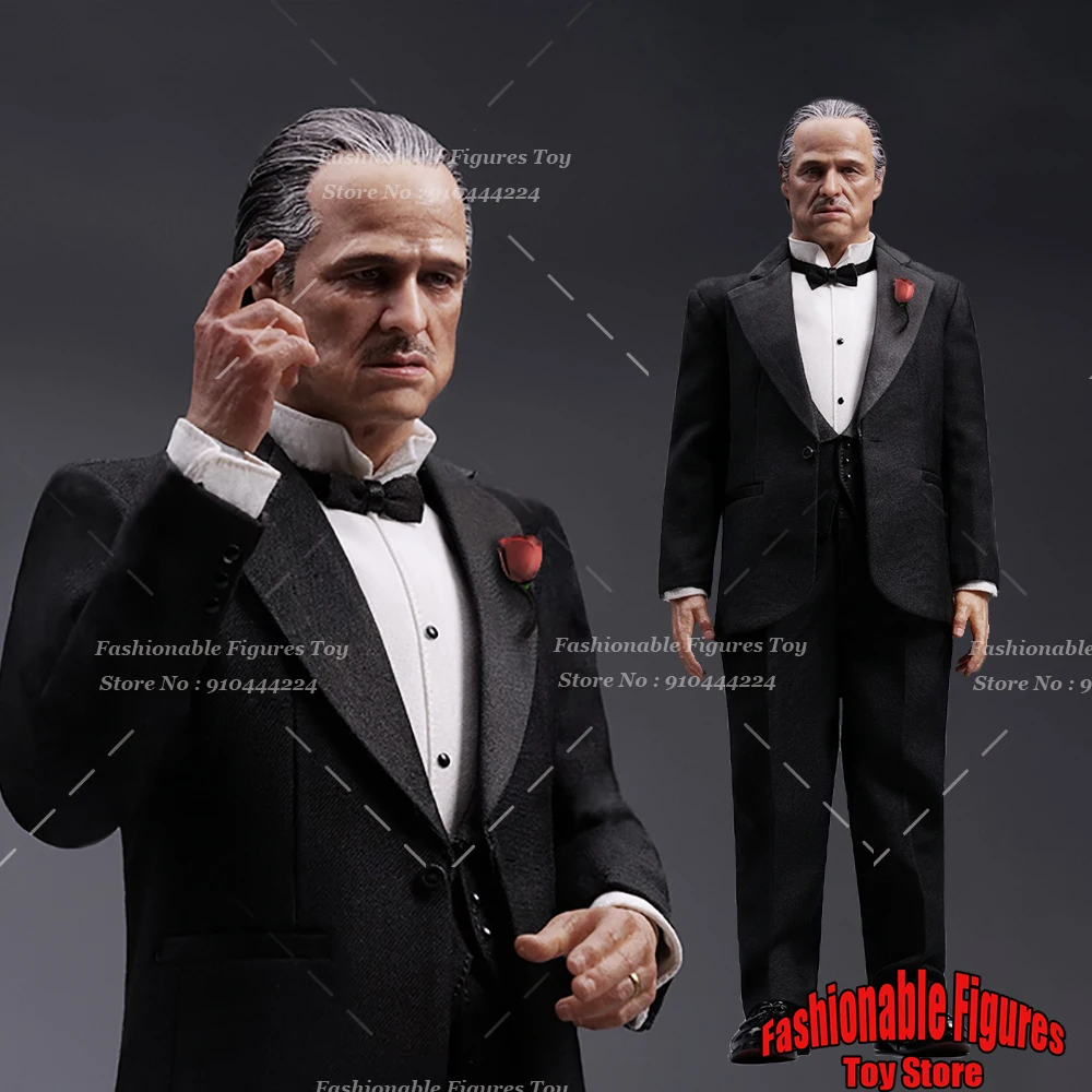 HA2402 1/6 Men Soldier Godfather High Simulation Hair Transplant Beard Transplant Silicone Head Sculpture 12Inch Action Figure