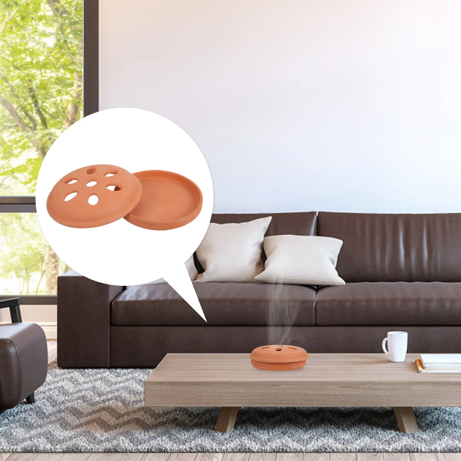 

2Pcs Hollow Out Incense Burner Retro Terracotta Fragrance Coil Holder for Home Patio Deck Poolside Campsite Use