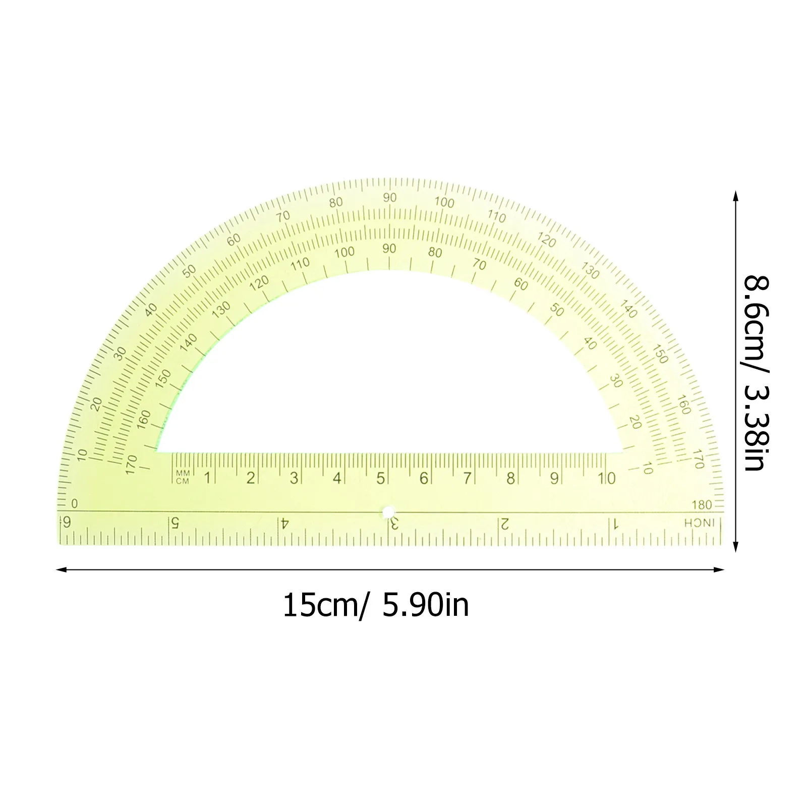 5Pcs 180 Degree Protractor Set Plastic Math Protractors for School Office Architecture Drawing Measuring Technical Illustration