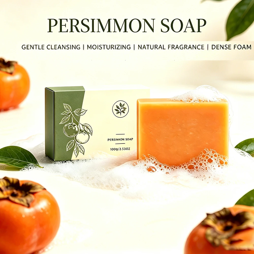 Persimmon Soap Bar Gentle Cleansing Moisturizing Soft Skin Natural Fragrance Rich Lather Daily Bath