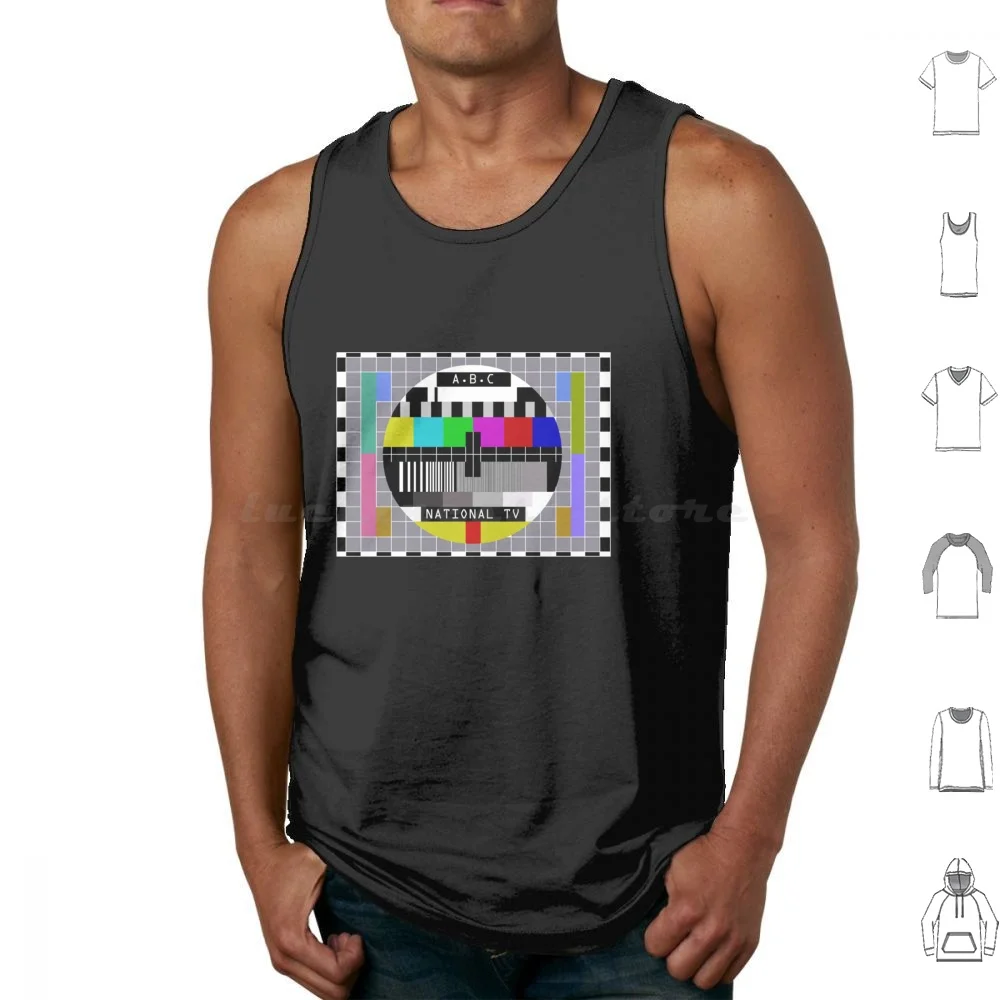 Test Card Tank Tops Print Cotton Abc Australia Australian Tv Retro Alphabet Abc Lockdown Abc Australia Funny Aussie