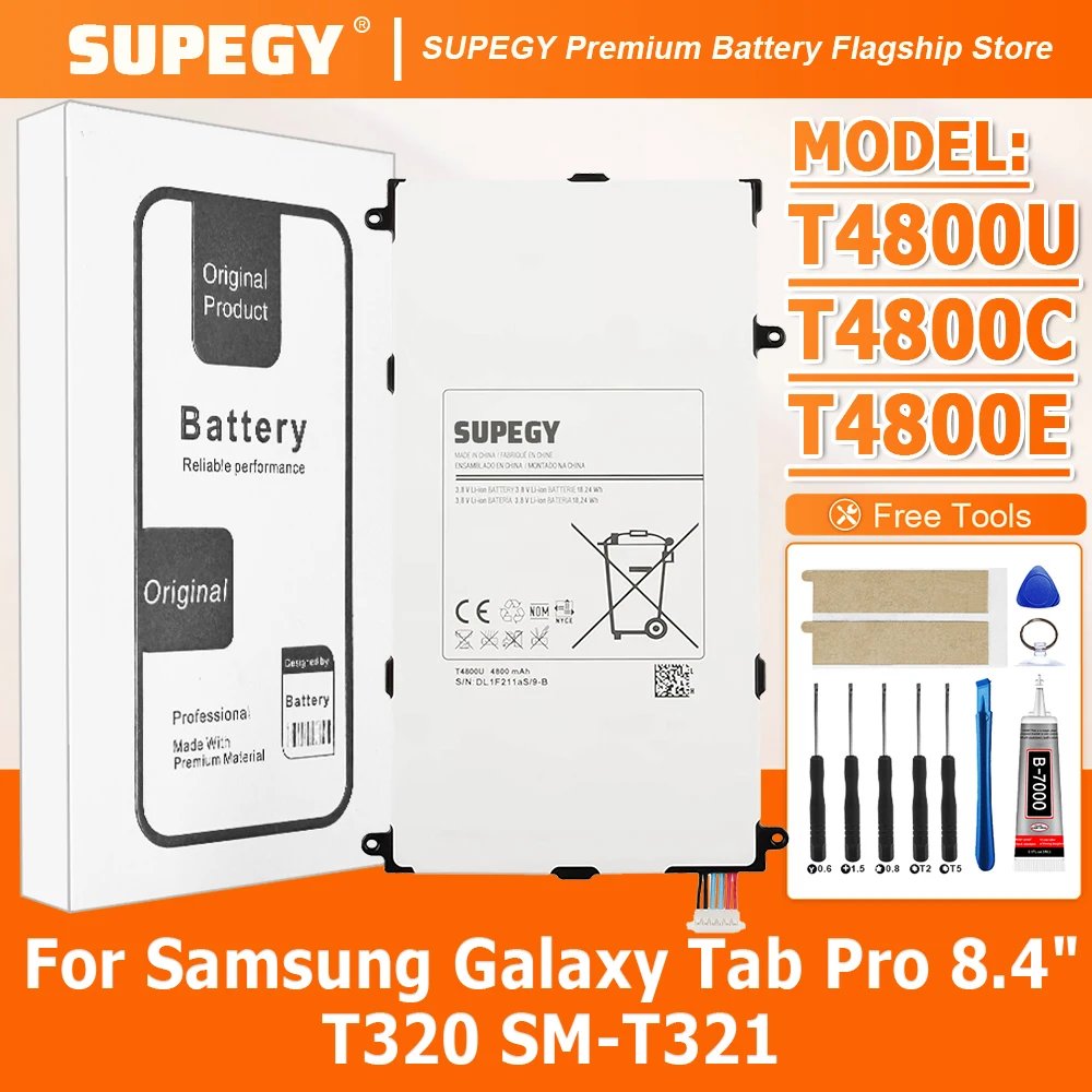 

Совершенно новая сменная батарея T4800U T4800C T4800E емкостью 4800 мАч для Samsung Galaxy Tab Pro 8,4 дюйма T320 SM-T321 + бесплатные инструменты
