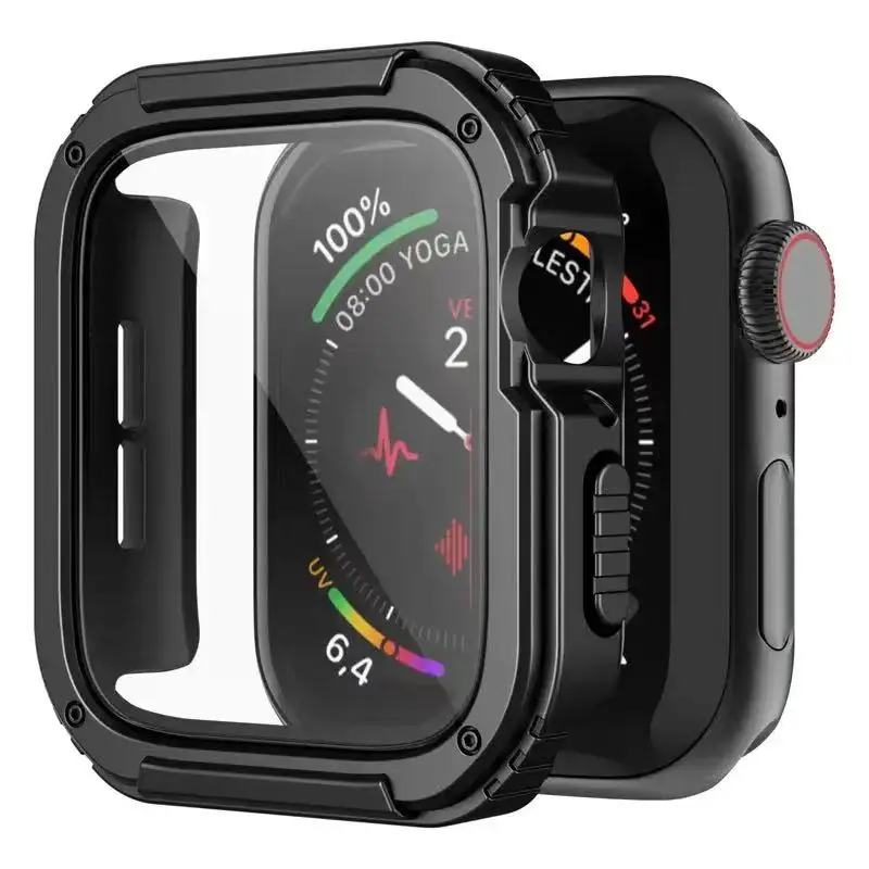 アップルウォッチ用強化ガラススクリーンプロテクター,防水保護カバー,耐衝撃ケース,iwatch se ultra 9 8, 7, 6,se 5, 44mm, 45mm, 49mm, 40mm 41mm