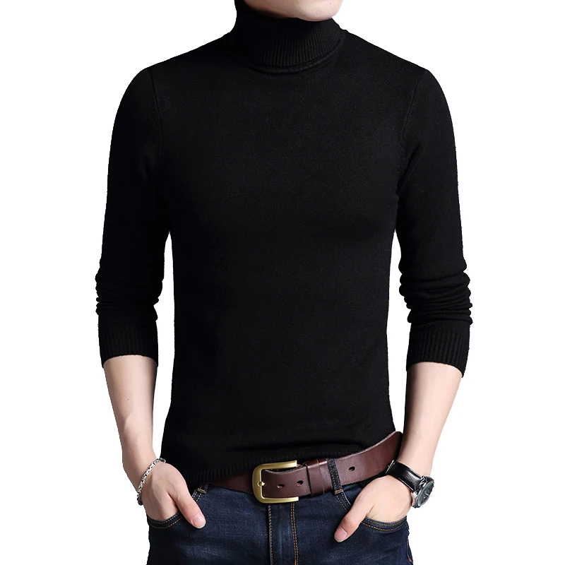 

Slim Thickened Men's Base Coat Turtleneck Sweater Men Sweater Black Sweater Knitwear Long Sleeve Slim Sweaters