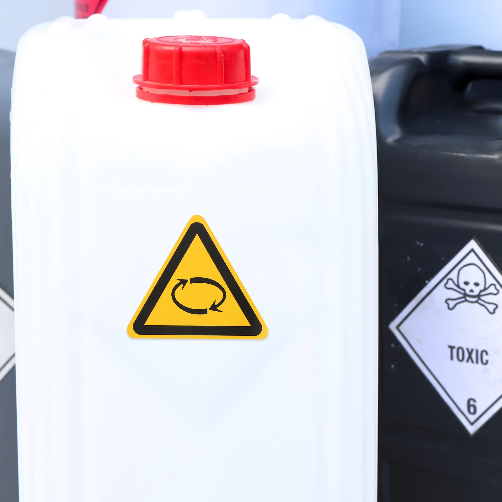 

6pcs Rotating Body Warning Sticker 100mm Safety Labels Reflective Sign Machine Danger Caution Stickers Bright Colored Long