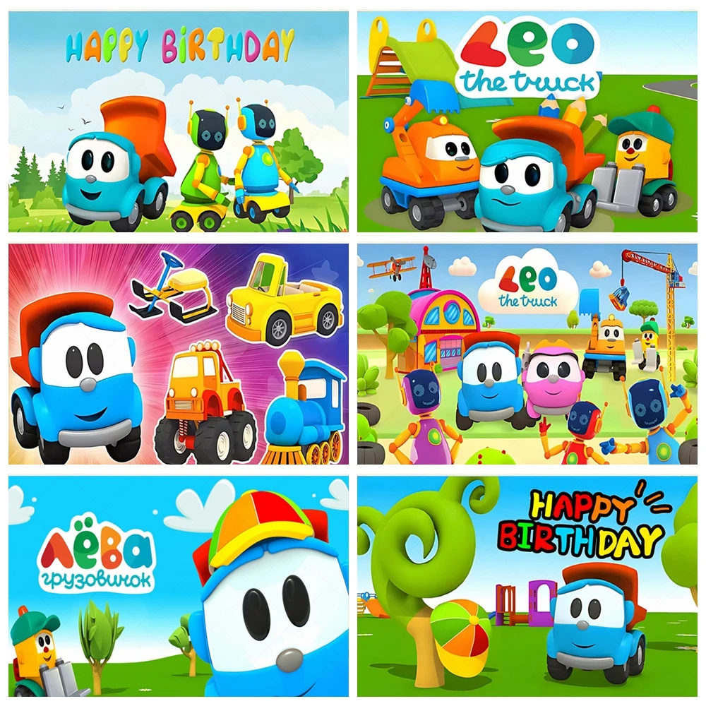 

Tayo Little Bus Photo Backdrop Birthday Party Transport Banner Baby Shower Portrait Photography Studio Background Props Custom