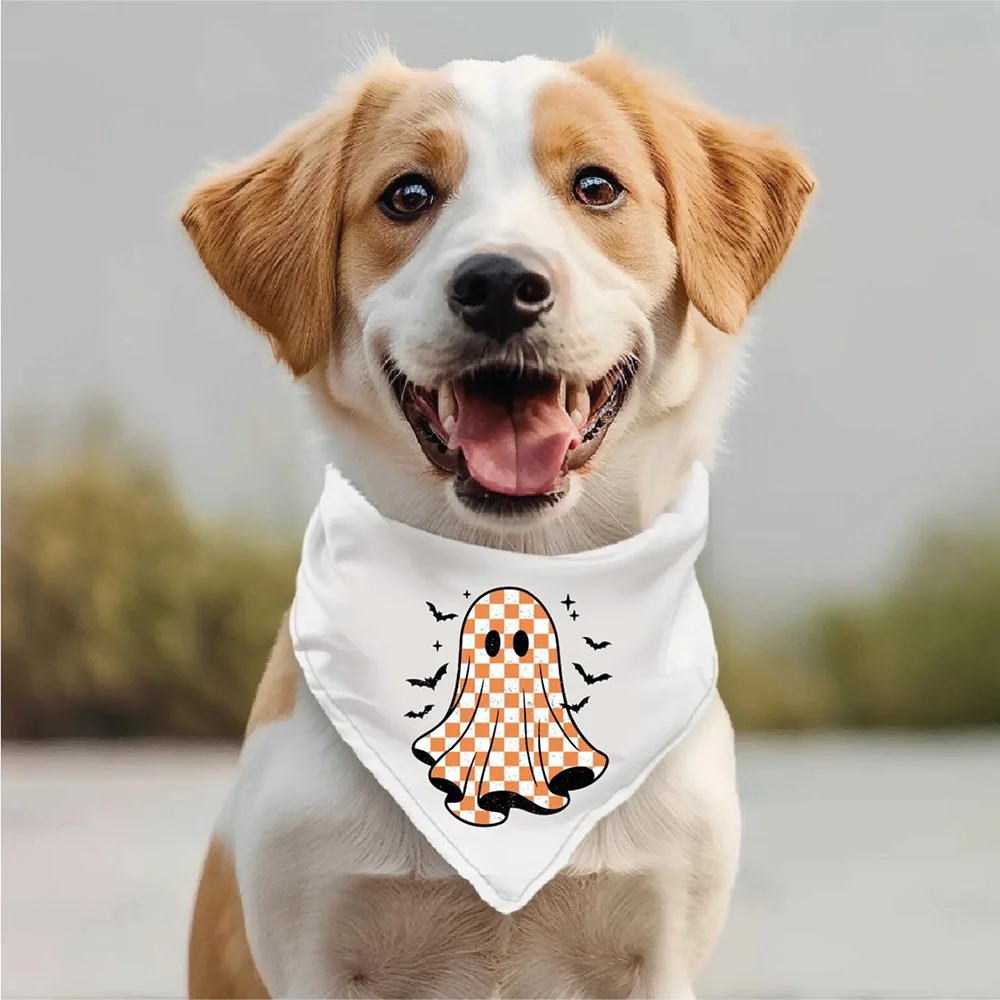

Halloween Ghost Dog Bandana Ghost Dog Lovers Gift Spooky Party Decoration Supplies Accessories for Pets Gifts Gothic Birthday