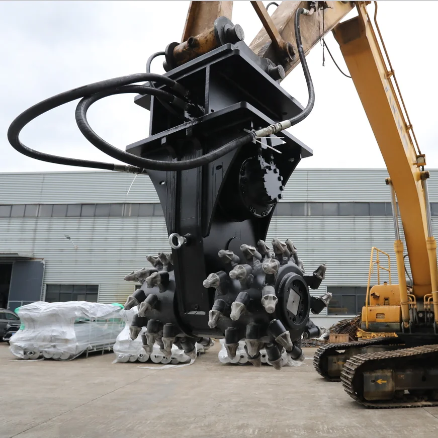 Road header Attachment Hydraulic Trenching Drum Cutters for 20 Ton Excavators Cutter for Tunnel Boring Machine