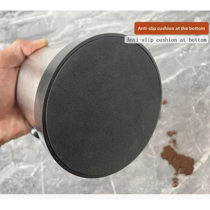 Coffee Knock Box Stainless Steel Espresso Knock Box Non Slip Coffee Ground Knock Box with Rubber Ring Beveled Coffee Ground Bin view 6
