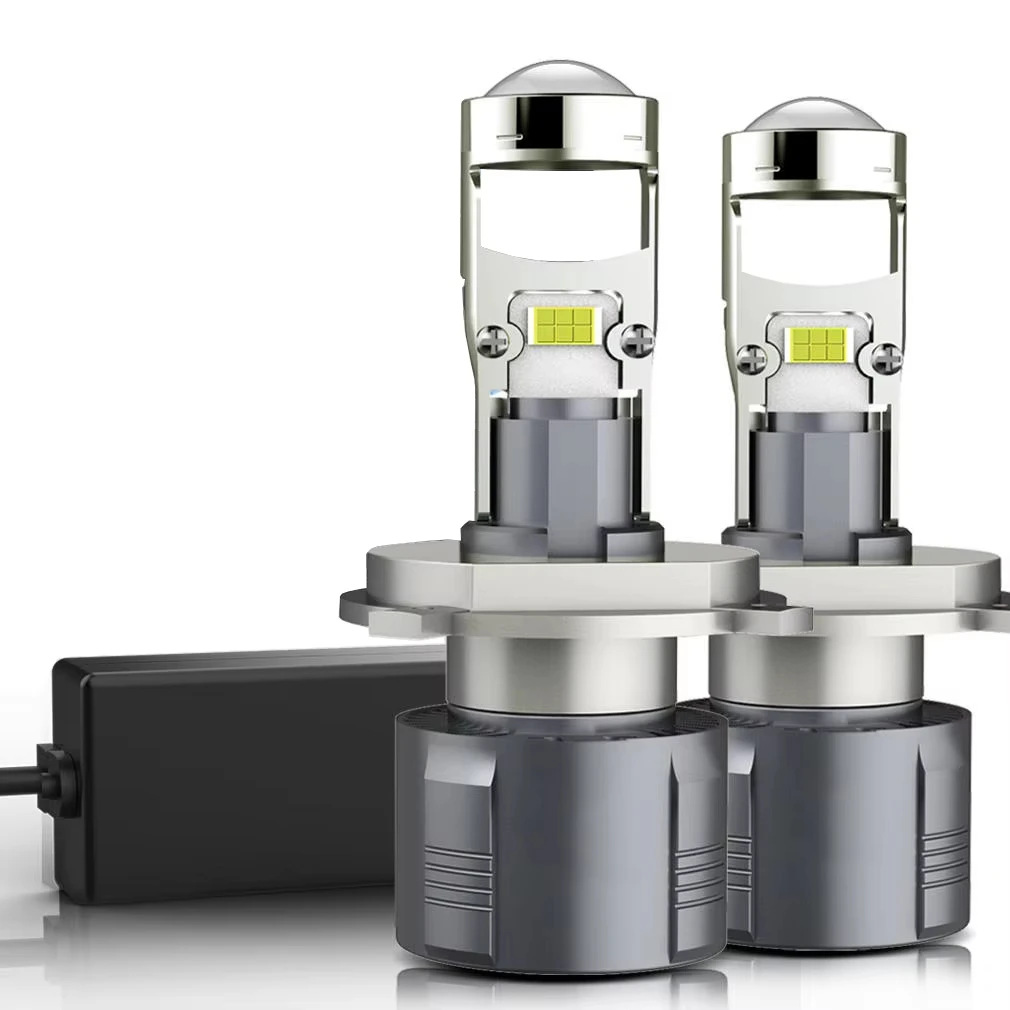 

Светодиодные лампы H4 HB2 9003 с линзами, 100 Вт/пара, светодиодные линзы-проекторы, дальний/ближний свет, Canbus, турбо-светодиоды, 12В, 6000К