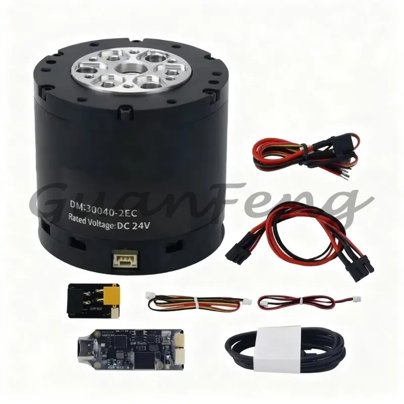 DM-J4340-2EC 24V/48V 9NM Joint Motor Set, Includes USB To CAN Module, Power Adapter Board & Two End Connection Cables