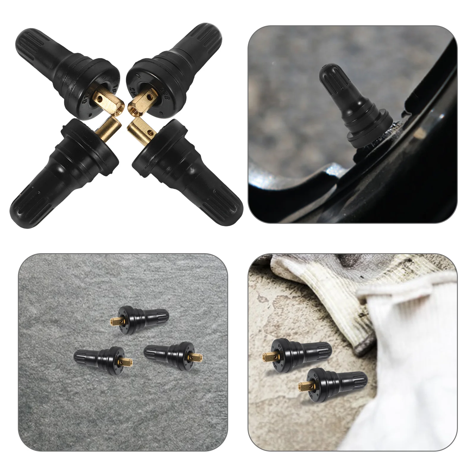 

4Pcs Universal Motorcycle Tire Valve Stems Snap-in Standard Length Aluminum Construction for Rim Holes Enhanced Protection Valve