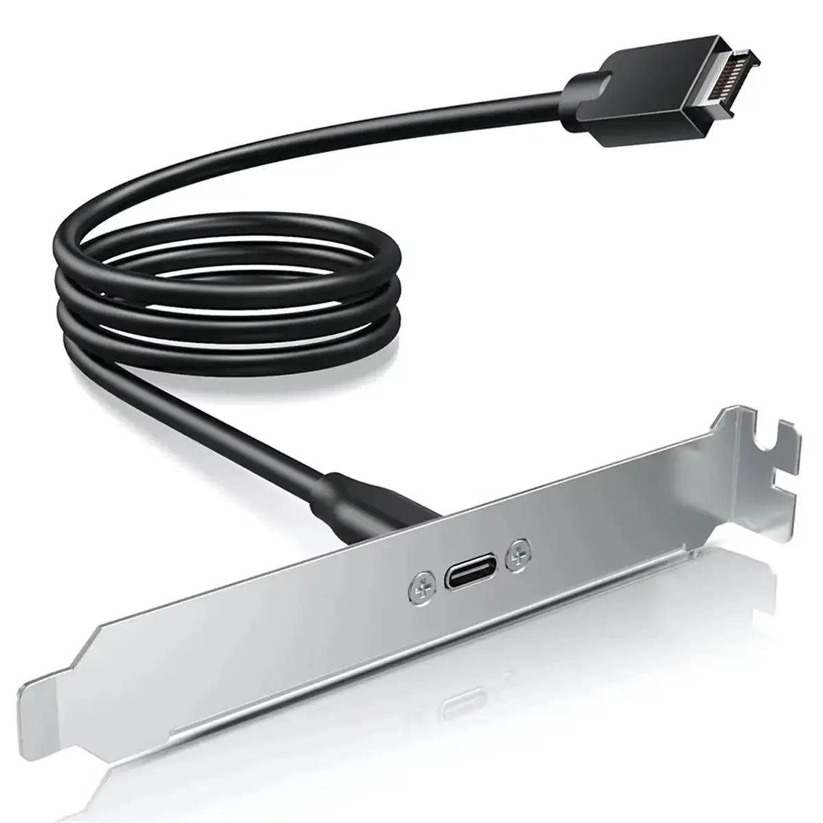 AT42 20Gbps USB 3.2 Adapter, Motherboard Header Extension Cable, USB-C to USB3.2 Type-E Key-A 20-Pin Connector PCIe Bracket