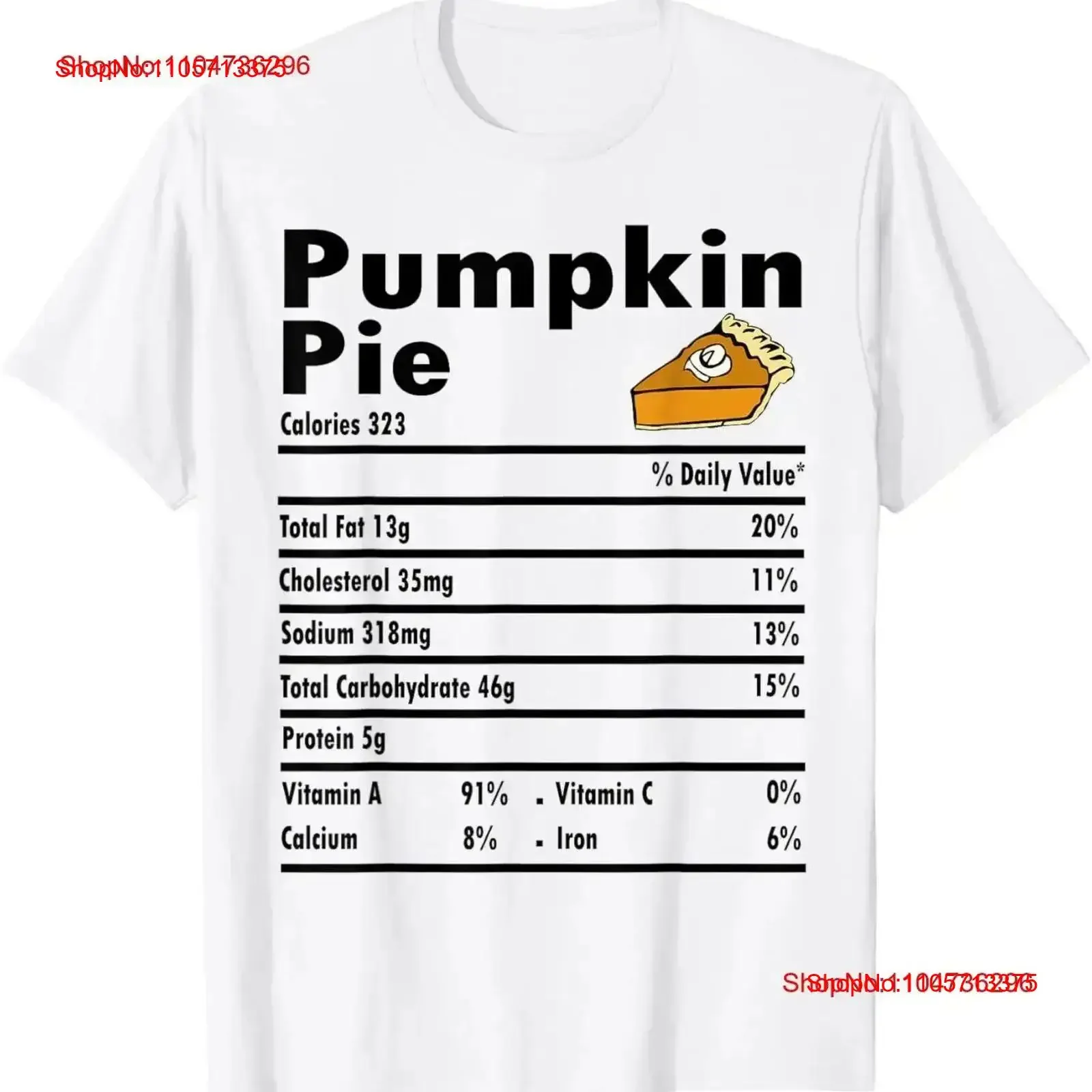 Pumpkin Pie Nutrition Facts Funny Lover Thanksgiving T Shirt vintage Washed Soft fashion homme streetwear Breathable vintage