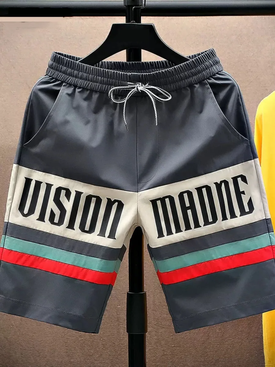 

Мужские спортивные брюки Kazuki Kuraii Qui Dry, повседневные, свободные, утягивающие, длиной до колена, летние, модные, брендовые.