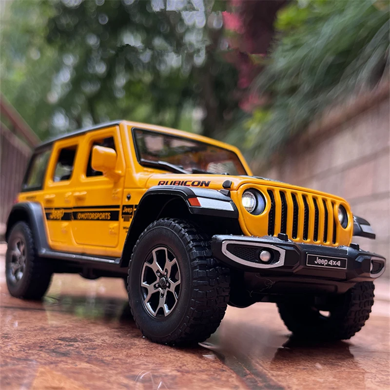 1:22 Jeeps Wrangler Rubicon Alloy Car Model Diecasts Simulation Metal Off-road Vehicles Car Model Collection Childrens Toys Gift