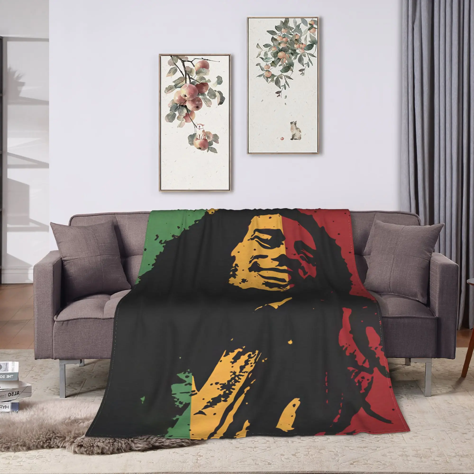 B-Bob M-Marley Singer Flannel Blanket Girls  Warm Comfy Bedding Throws Winter Chair Bedspread Sofa Bed Cover