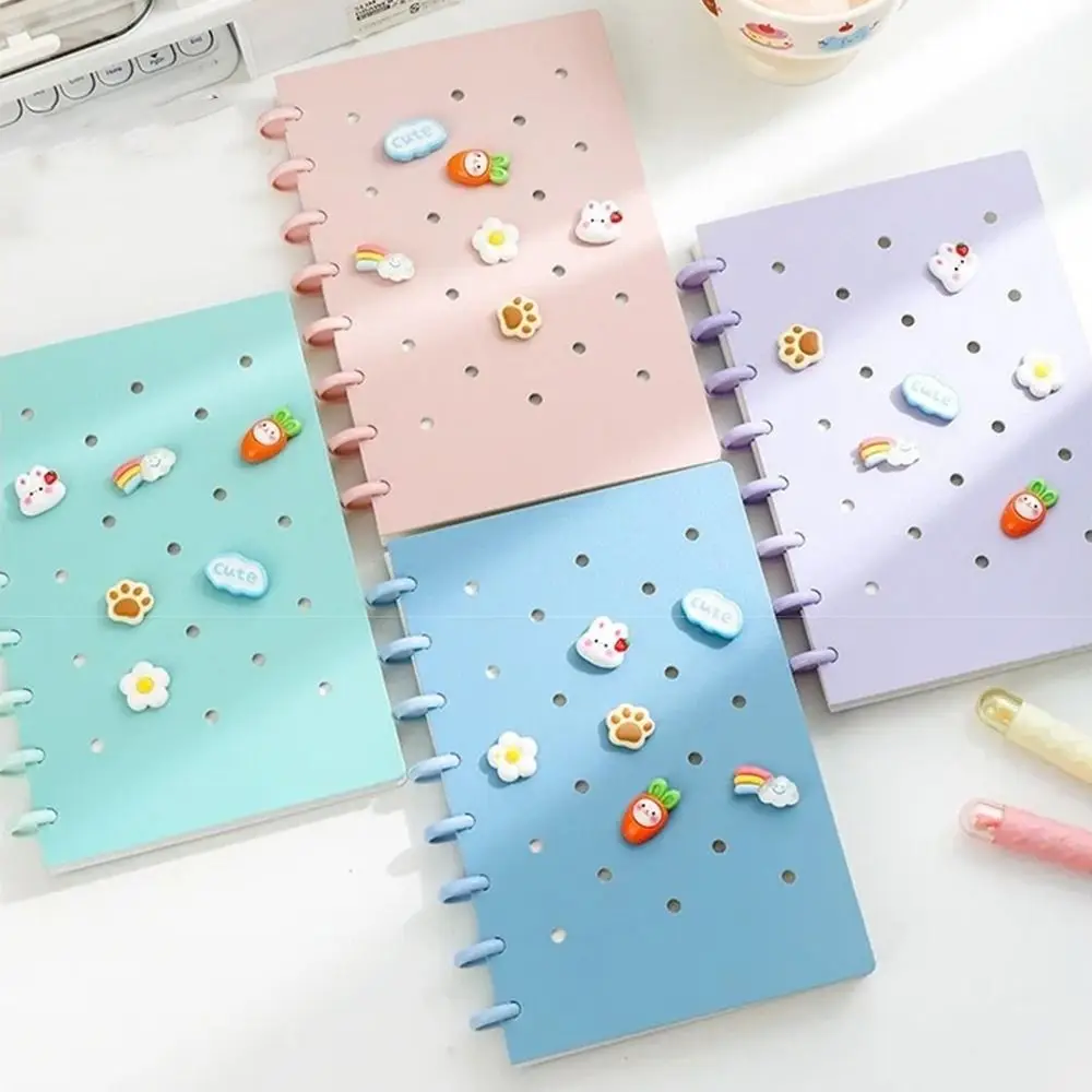 

Creative A5 Loose-Leaf Book Cartoon Detachable Detachable Notepad Double Sides Mushroom Button DIY Binder Journals